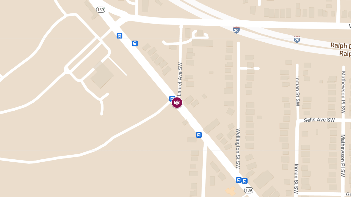 Vehicle Collision with Injuries at Ralph David Abernathy Blvd SW & Laurel Ave SW