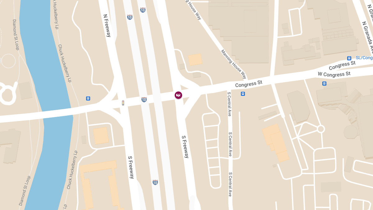 Vehicle Collision with Injuries at W Congress St & N Freeway