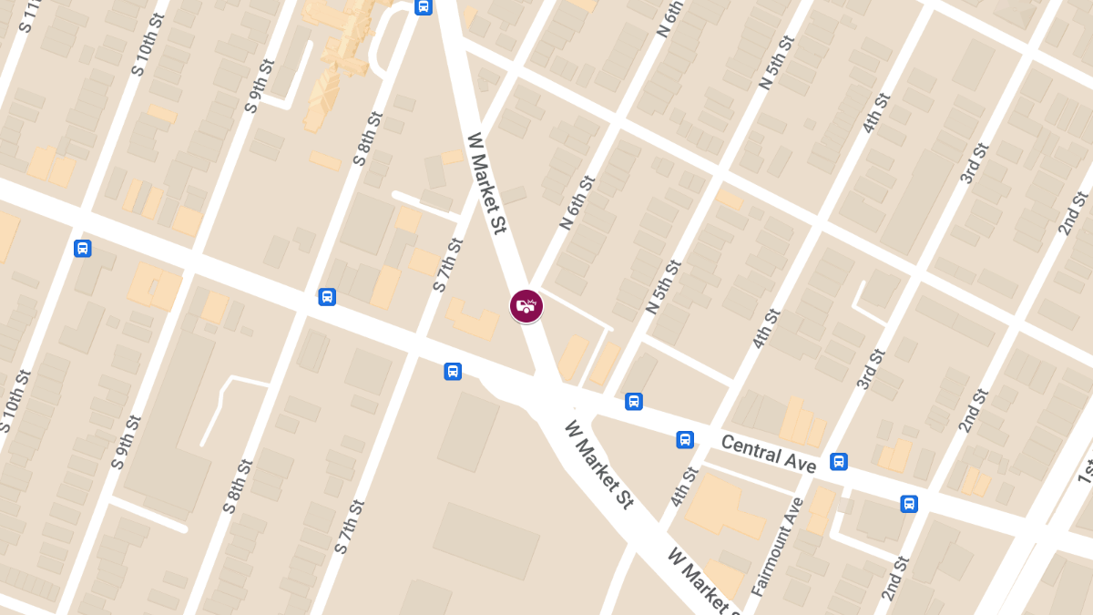 Vehicle Collision with Injuries at W Market St & N 6th St