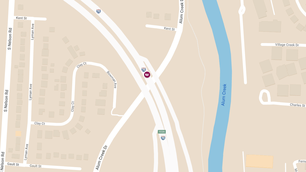 Vehicle Collision with Injuries on I-70 Westbound at Mile Marker 103