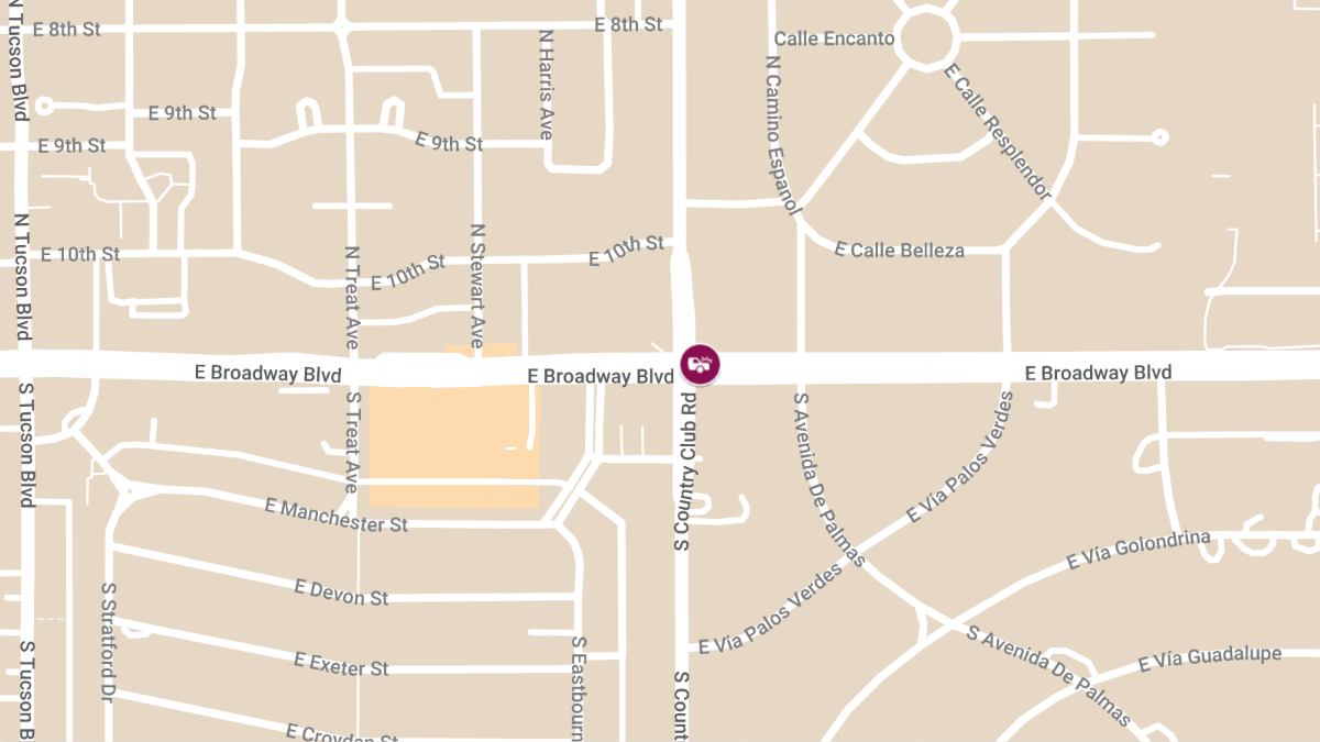 Vehicle Collision With Injuries at E Broadway Blvd & N Country Club Rd