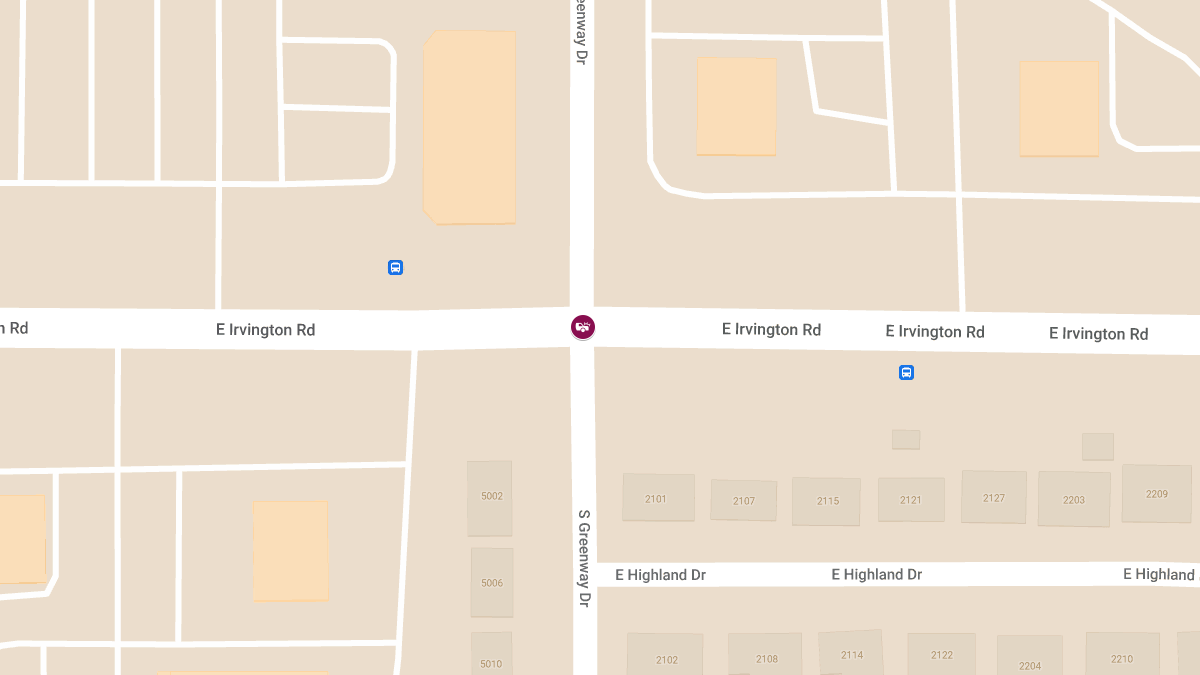 Vehicle Crash with Injuries at S Greenway Dr & E Irvington Rd