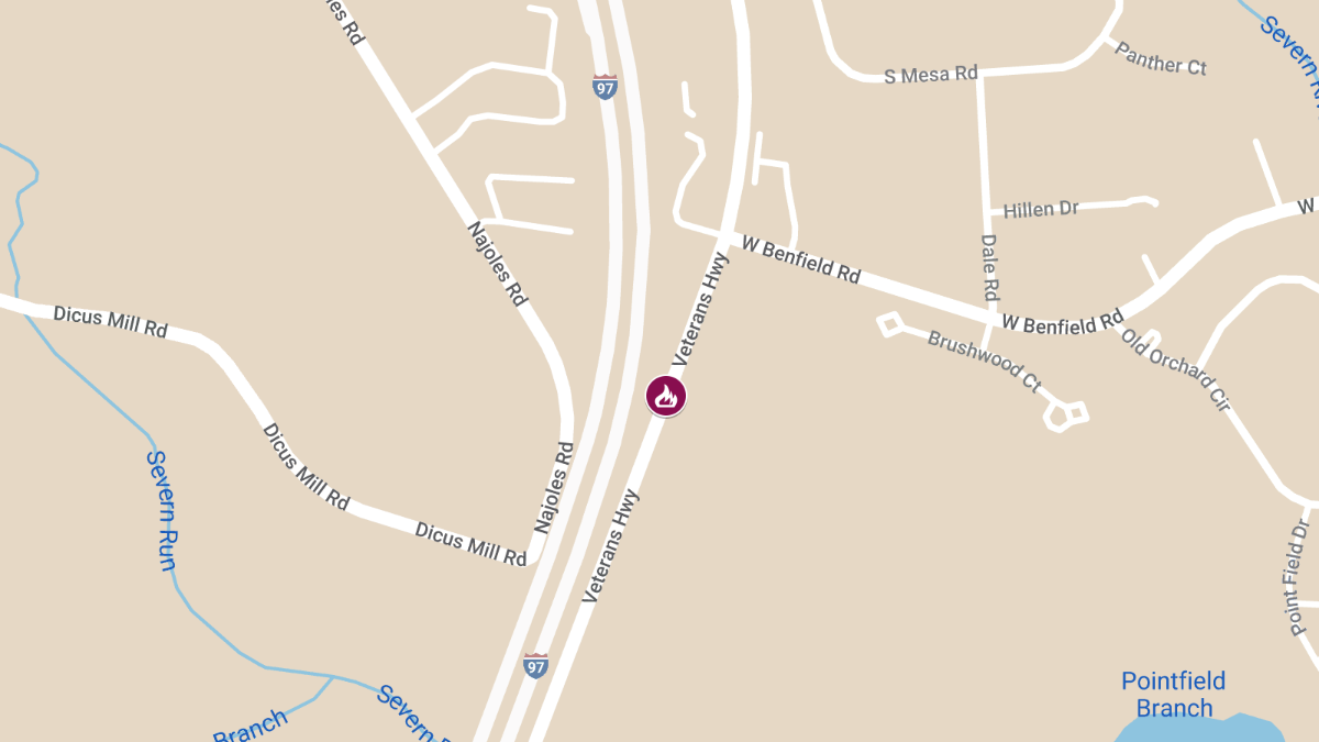 Vehicle Fire at 8700 Block of Veterans Hwy near West Benfield Rd