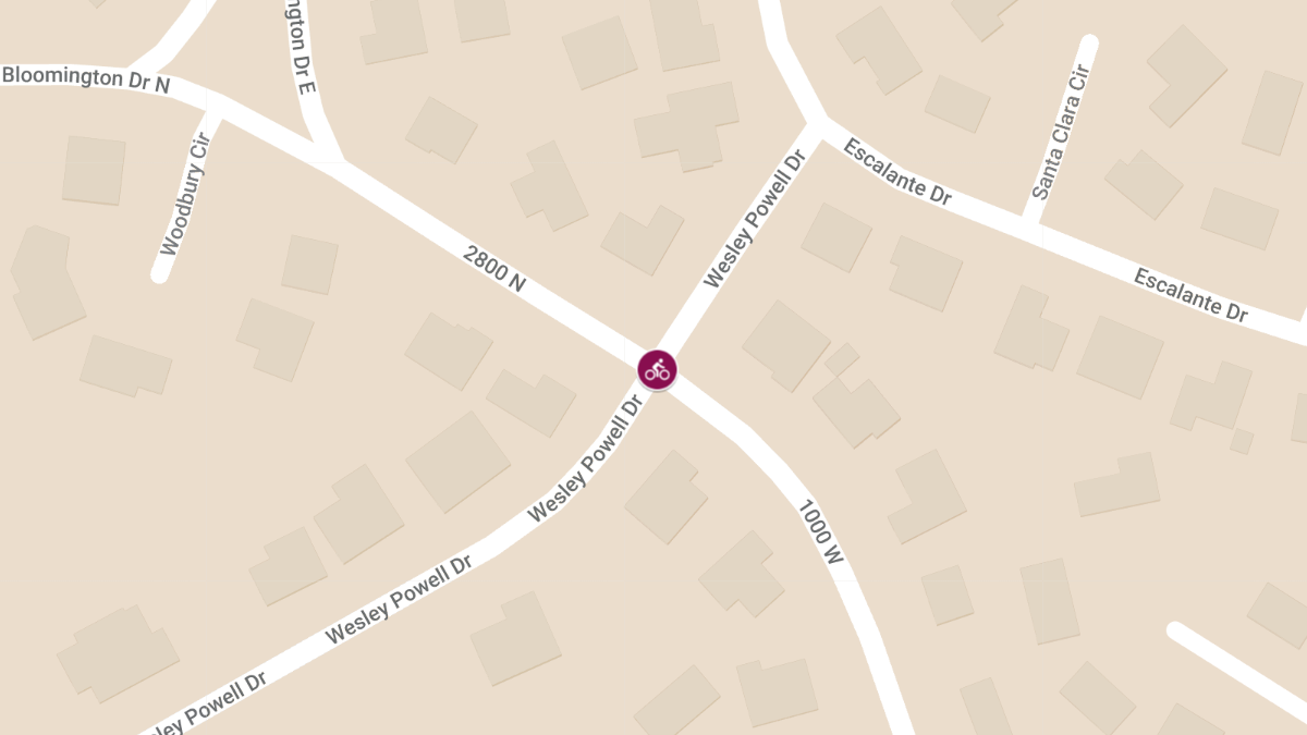 Vehicle vs Bicyclist Crash with Injuries at Wesley Powell & Bloomington Dr East