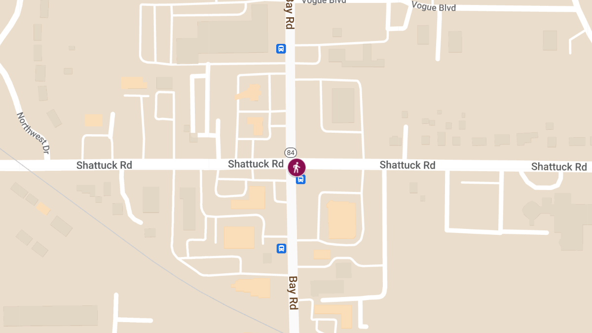 Vehicle vs Pedestrian Accident at Shattuck Rd & Bay Rd