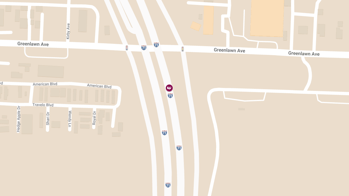 A Car Crush with Injuries on I-71 at Mile 109