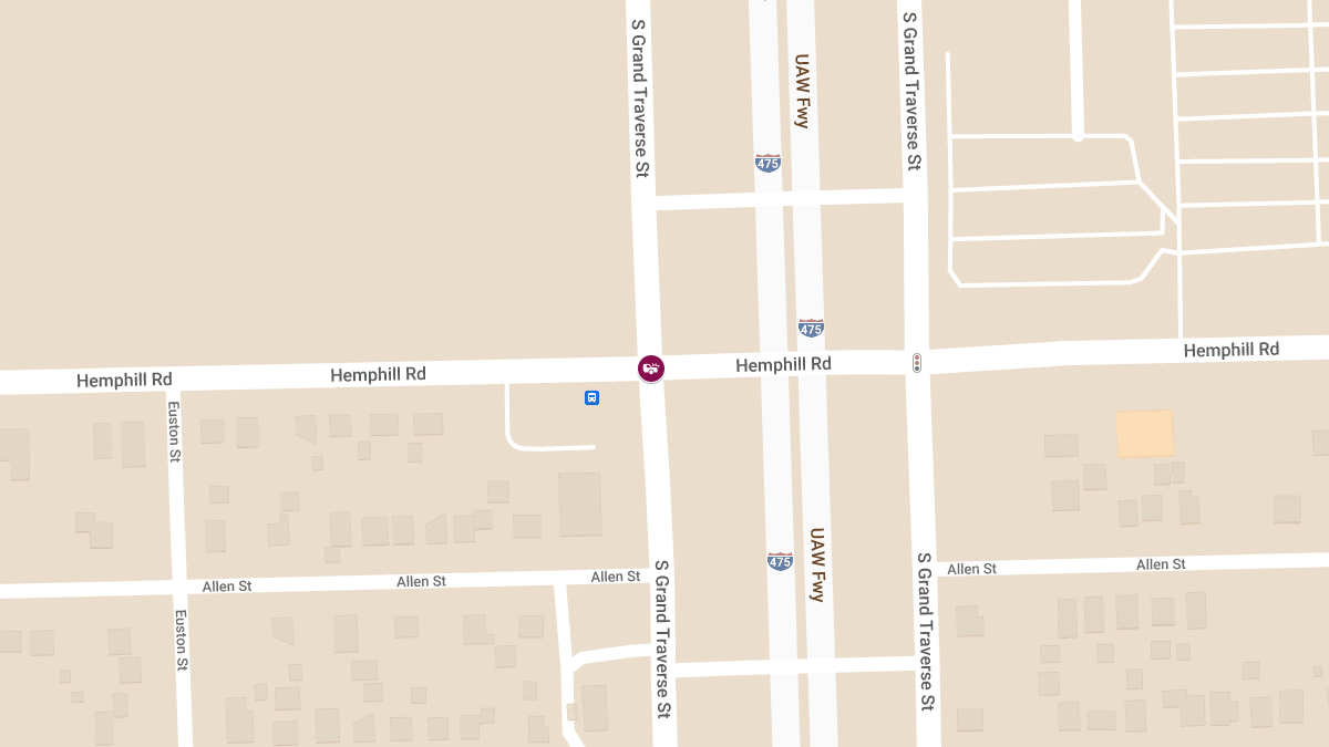 Accident Causes Injury at E Hemphill Rd & S Grand Traverse St