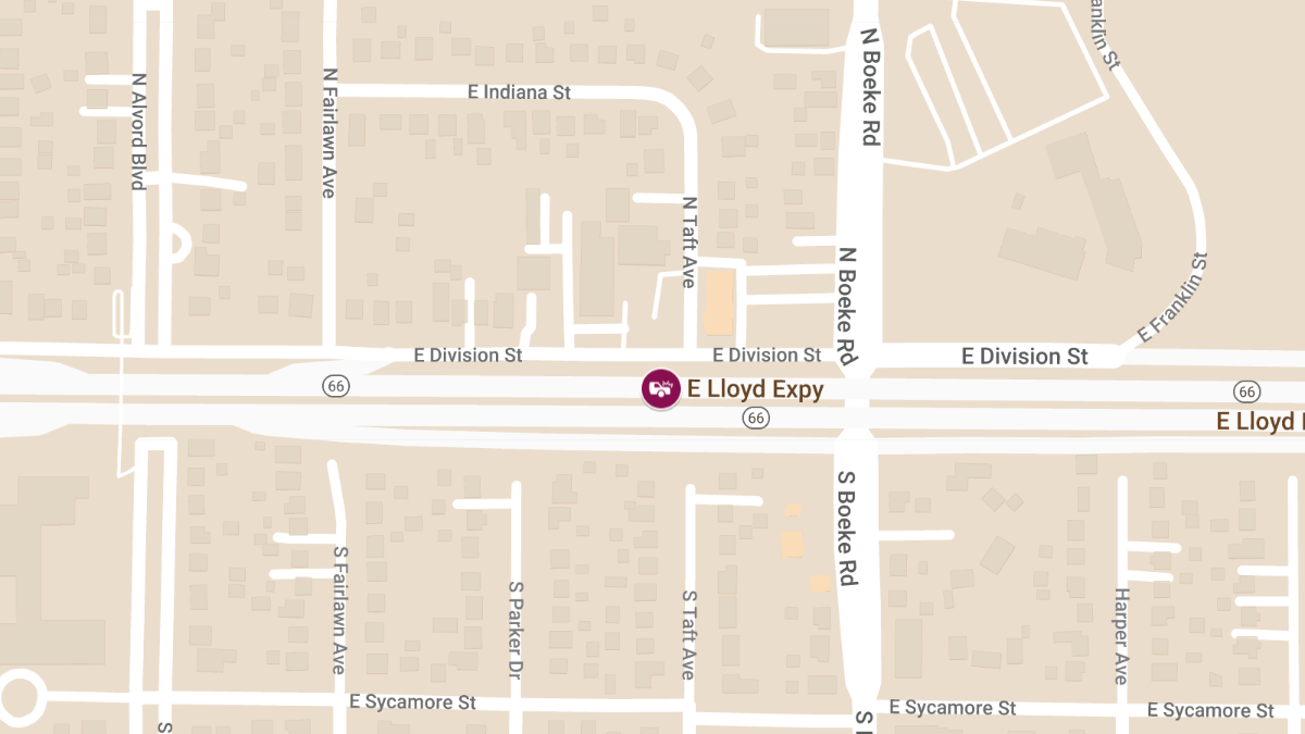 Accident With Injuries on EB Lloyd Expy Between Vann Ave & Boeke Rd