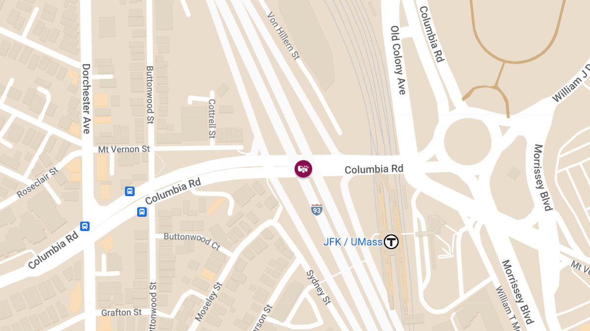 Accident with Injuries on I-93 S at Columbia Rd