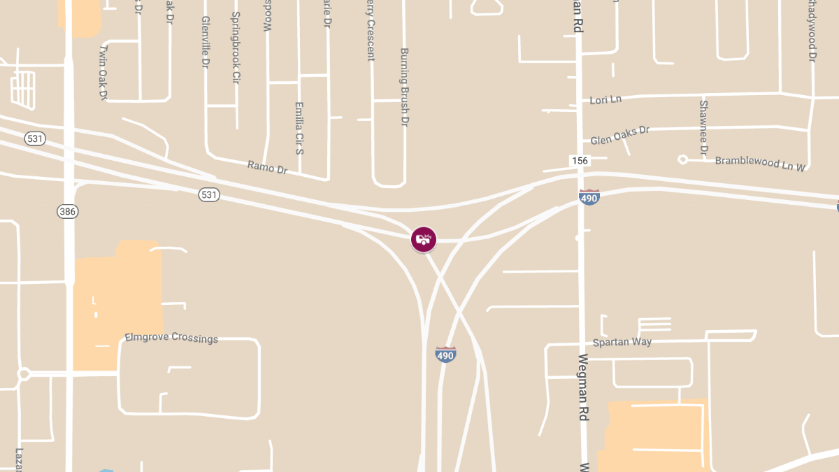 Accident With Injuries on RT-531 EB at I-490