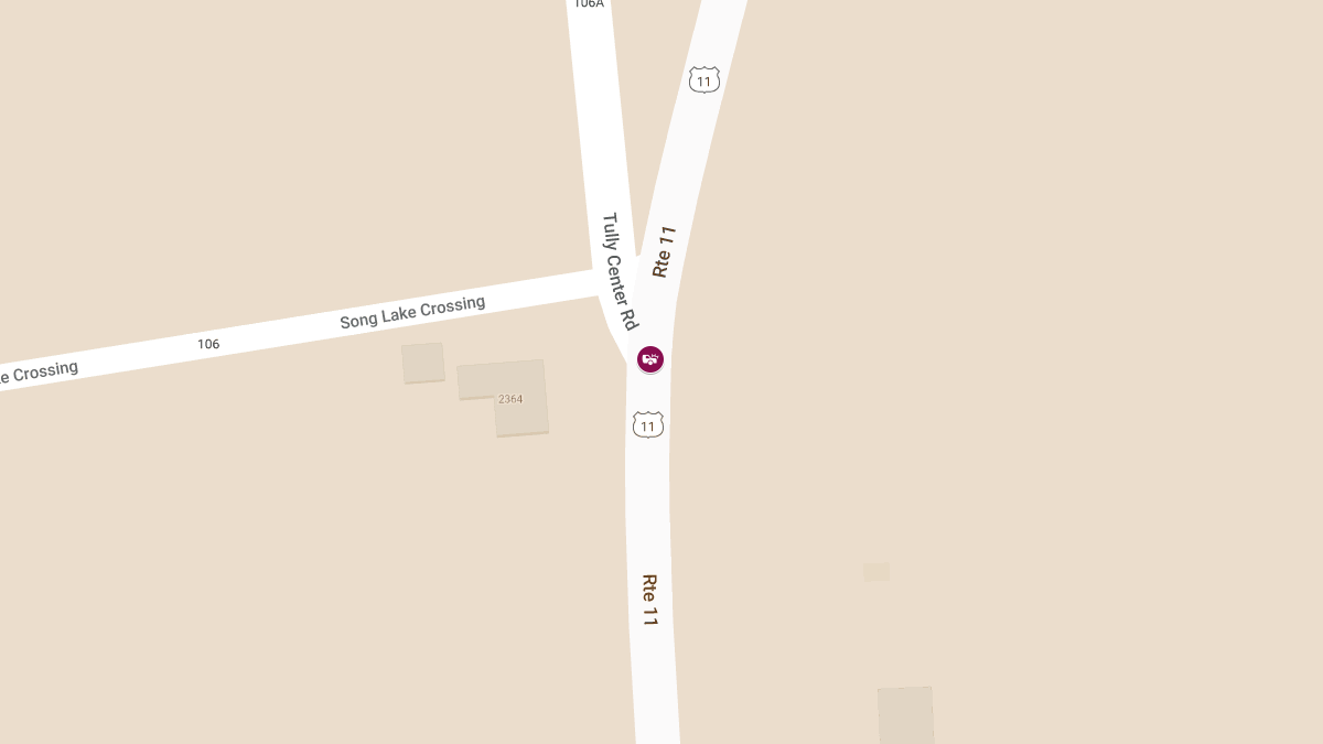 Accident With Injuries on Rte 11 at Tully Center Rd