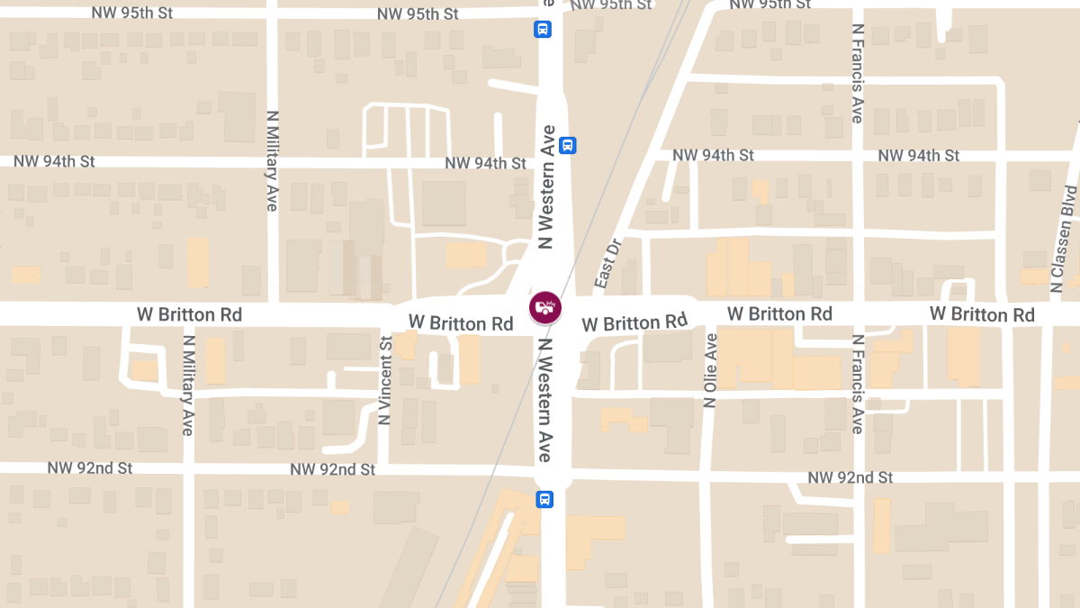 Accident at N Western Ave & NW Britton Rd Causes Injury 