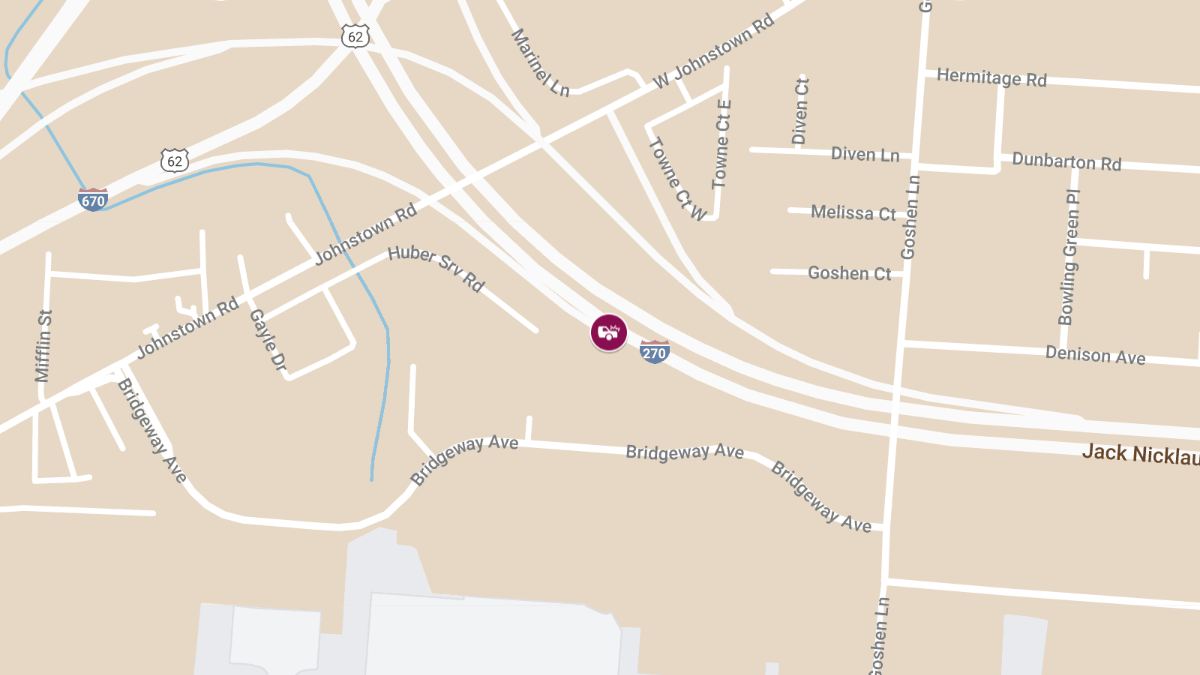 Accident on Right Berm of I-270 NB Exit to Easton