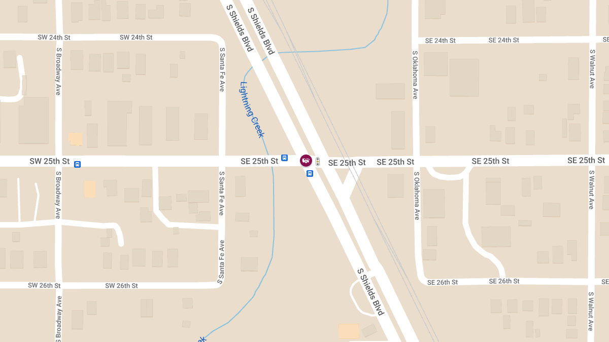 Accident on Shields Blvd at Southeast 25th St