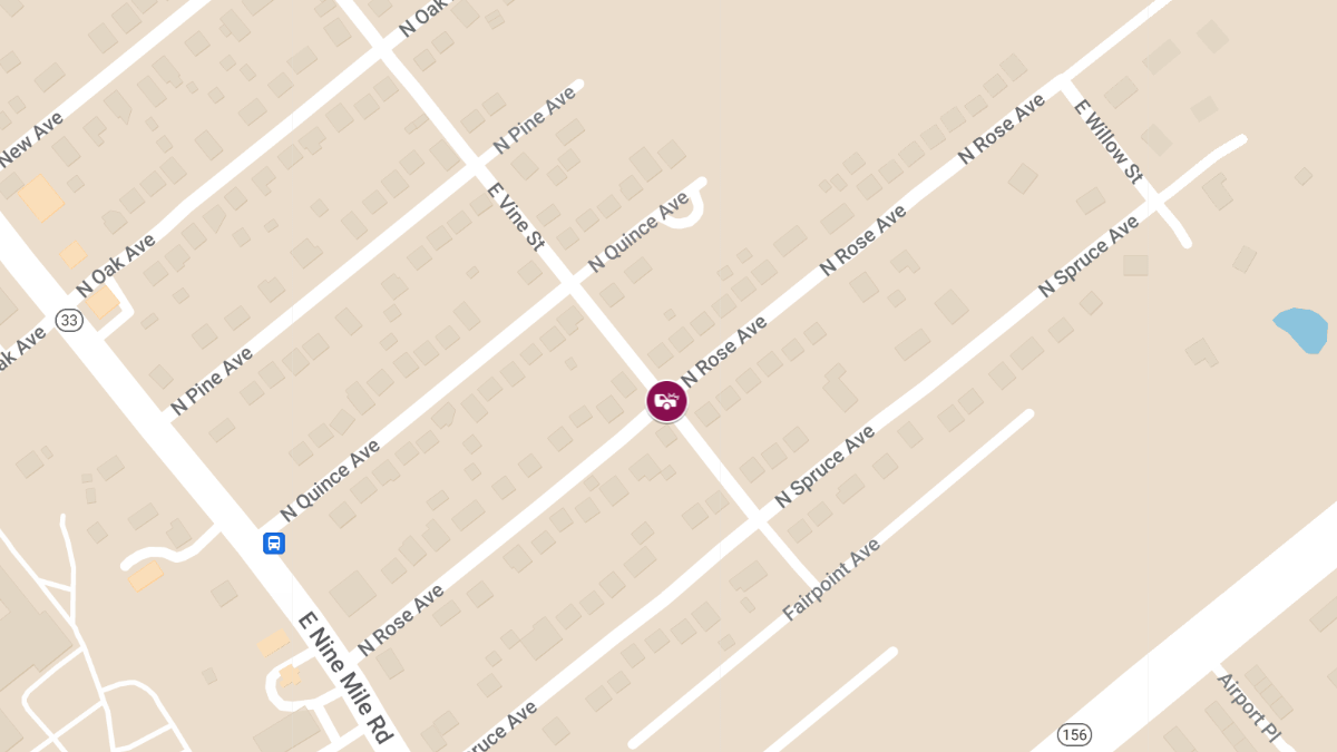 Accident with Entrapment at E Vine St & N Rose Ave