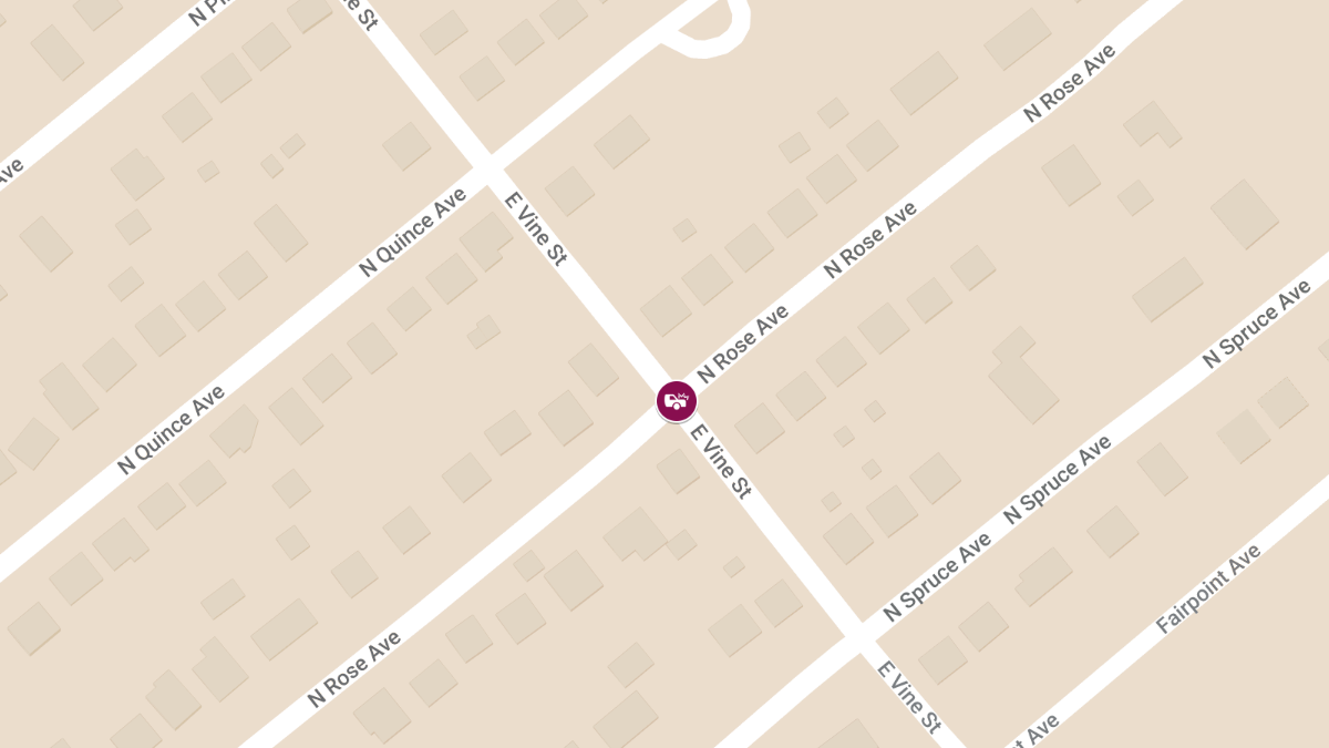 Accident with Entrapment at E Vine St & N Rose Ave