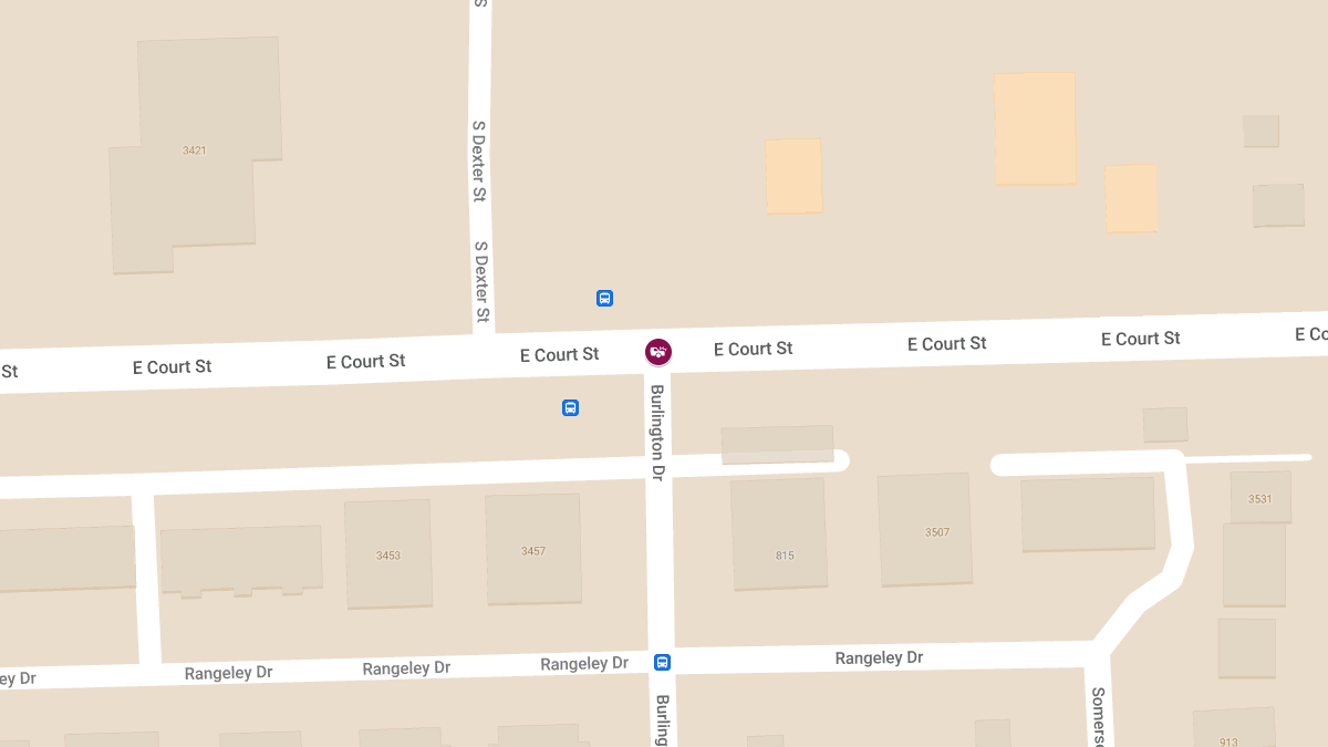 Accident with Injuries at E Court St & Burlington Dr