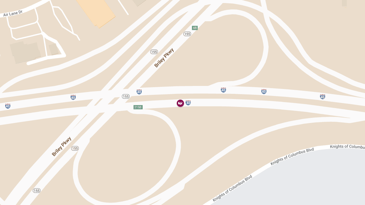 Accident with Injuries at Exit 215A I-40 E near S/B Briley Pkwy Exit