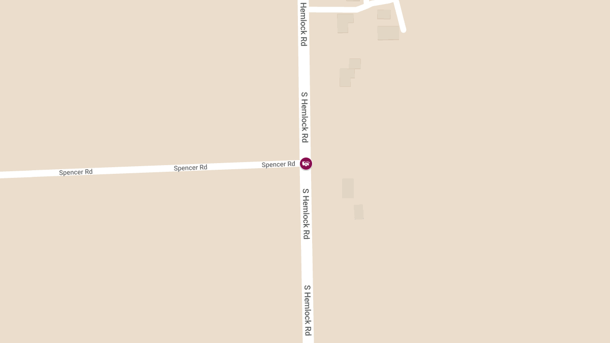 Accident with Injuries at Hemlock Rd and Spencer Rd