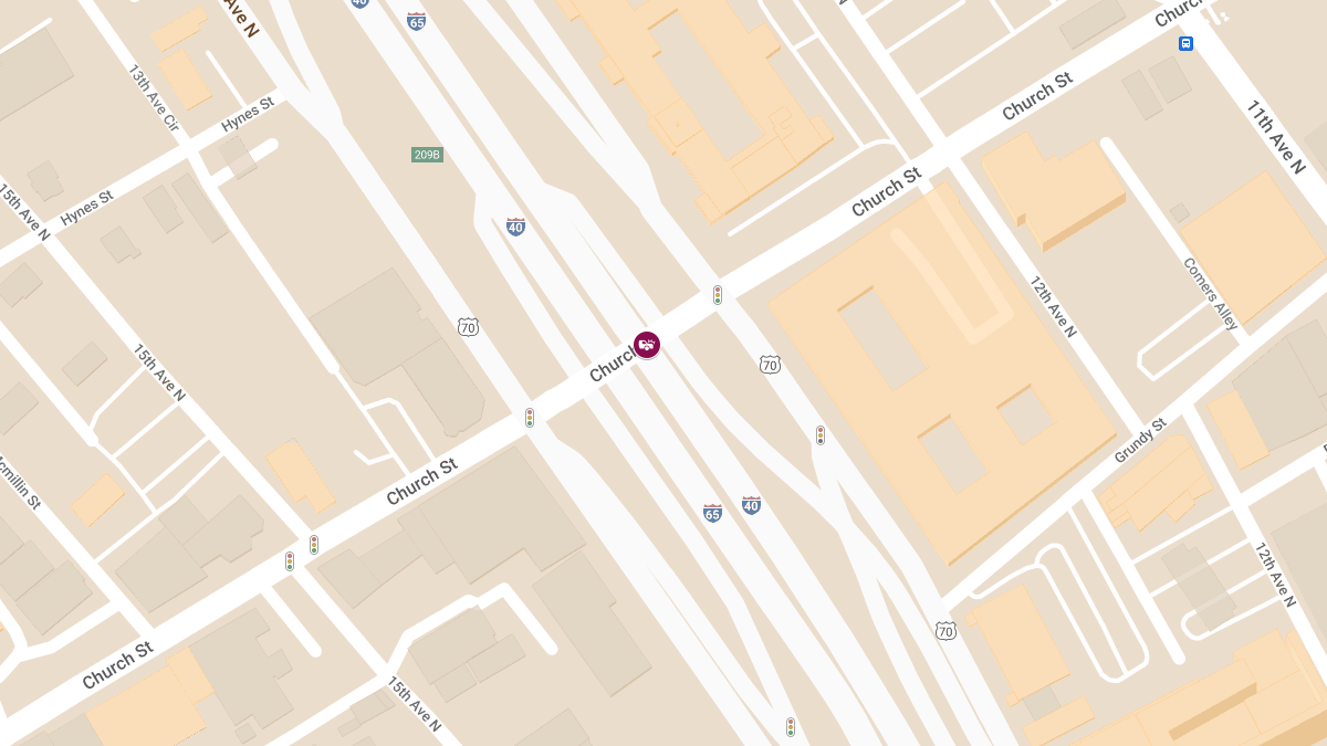 Accident with Injuries at I-40 E Exit Ramp & Church St