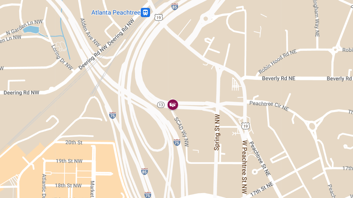 Accident with Injuries at I-75 N & Spring St NW
