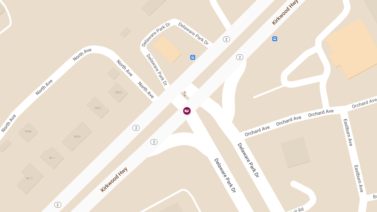 Accident with Injuries at Kirkwood Hwy & Delaware Park Dr