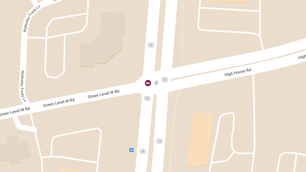 Accident with Injuries at NC 55 Hwy & Green Level West Rd