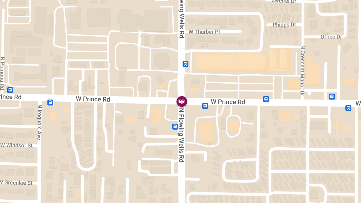 Accident with Injuries at Prince Rd and N Flowing Wells Rd