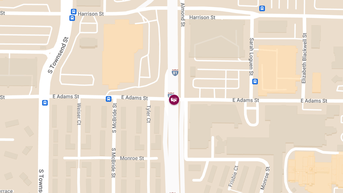 Accident with Injuries on Almond St at E Adams St