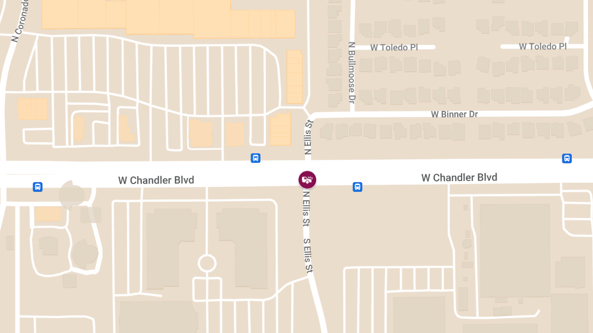 Accident with Injuries on Chandler Blvd at Ellis St