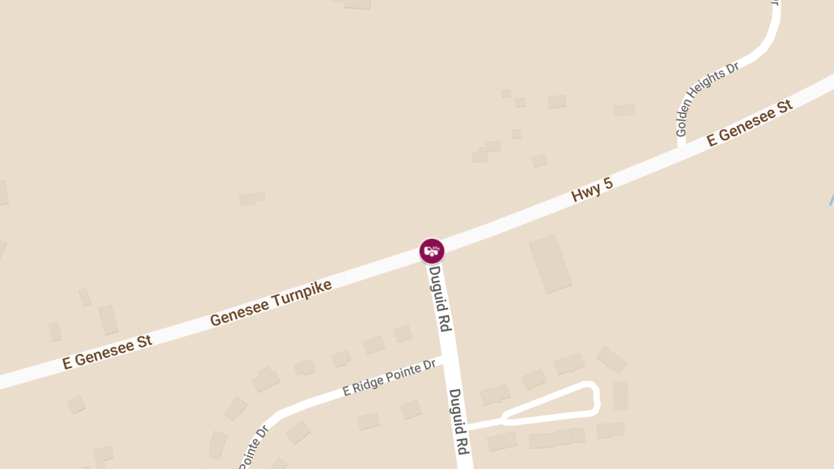 Accident with Injuries on Genesee Turnpike at Duguid Rd