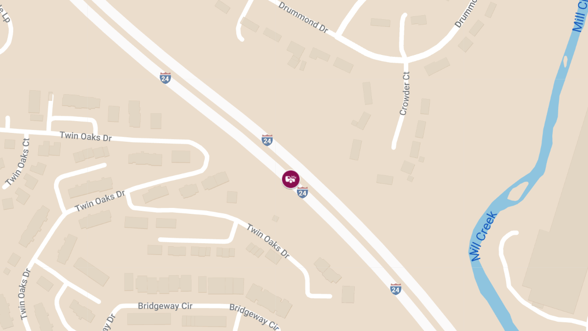 Accident with Injuries on I-24 W Near MM 54