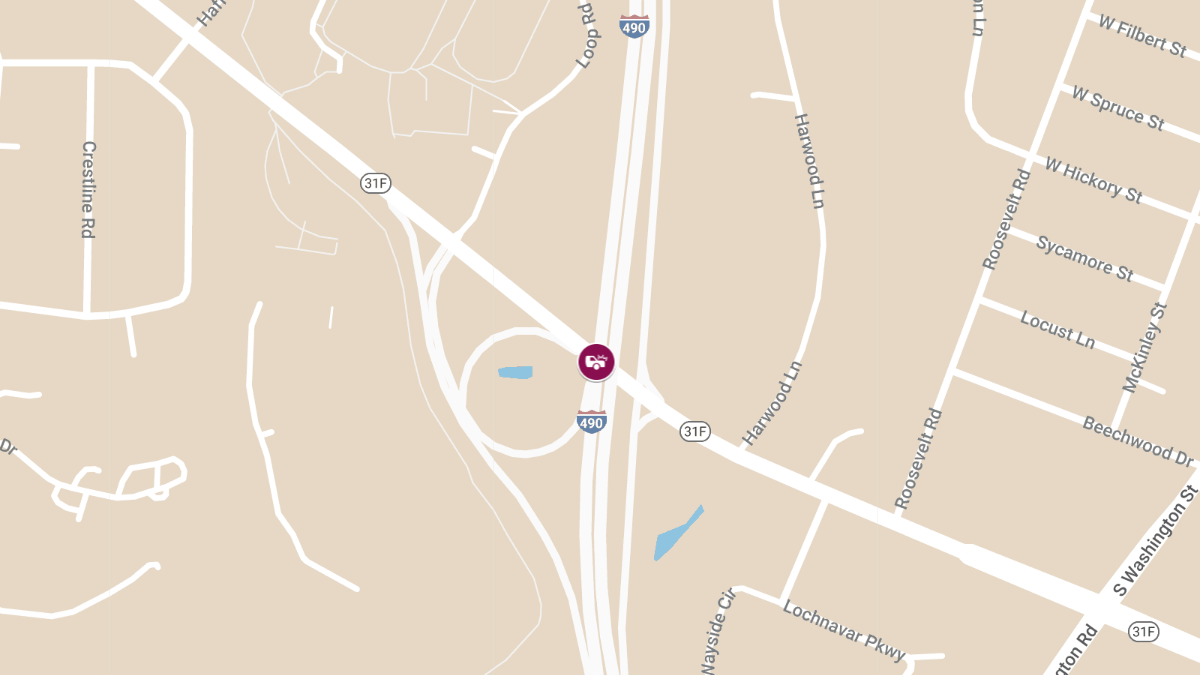 Accident with Injuries on I-490 EB at Commercial St Exit 24