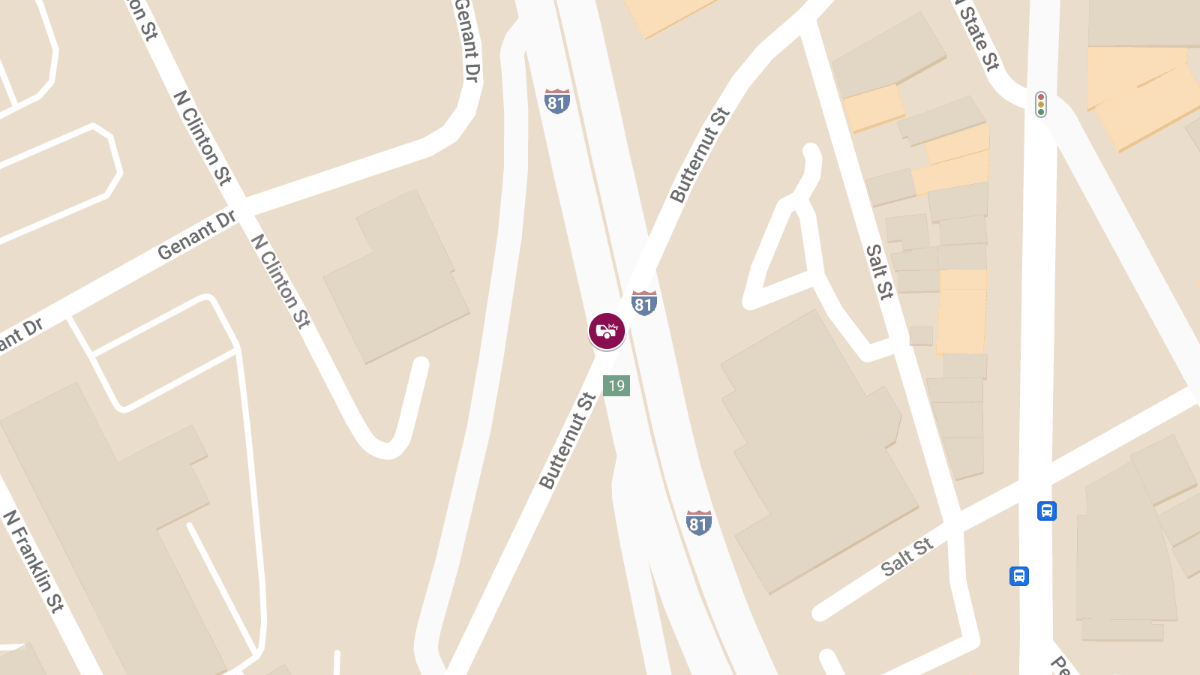 Accident with Injuries on I-81 SB at Franklin St West St Exit 20