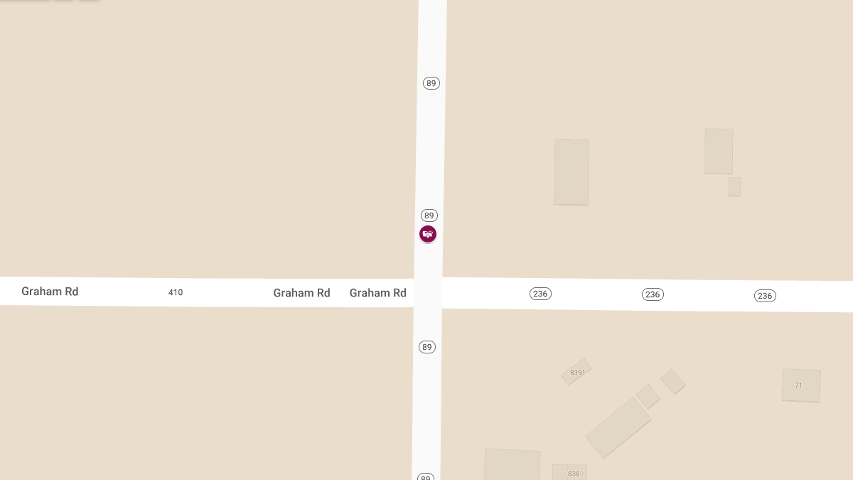 Accident with Injuries on State Highway 89 Near State Highway 236
