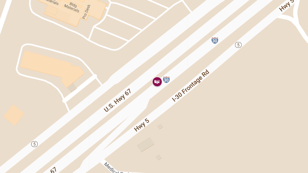 Accident with Injuries on WB I-30 near Mile Marker 104.5