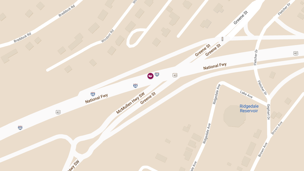 Auto Accident with Injuries on I-68 WB at Mile Marker 26