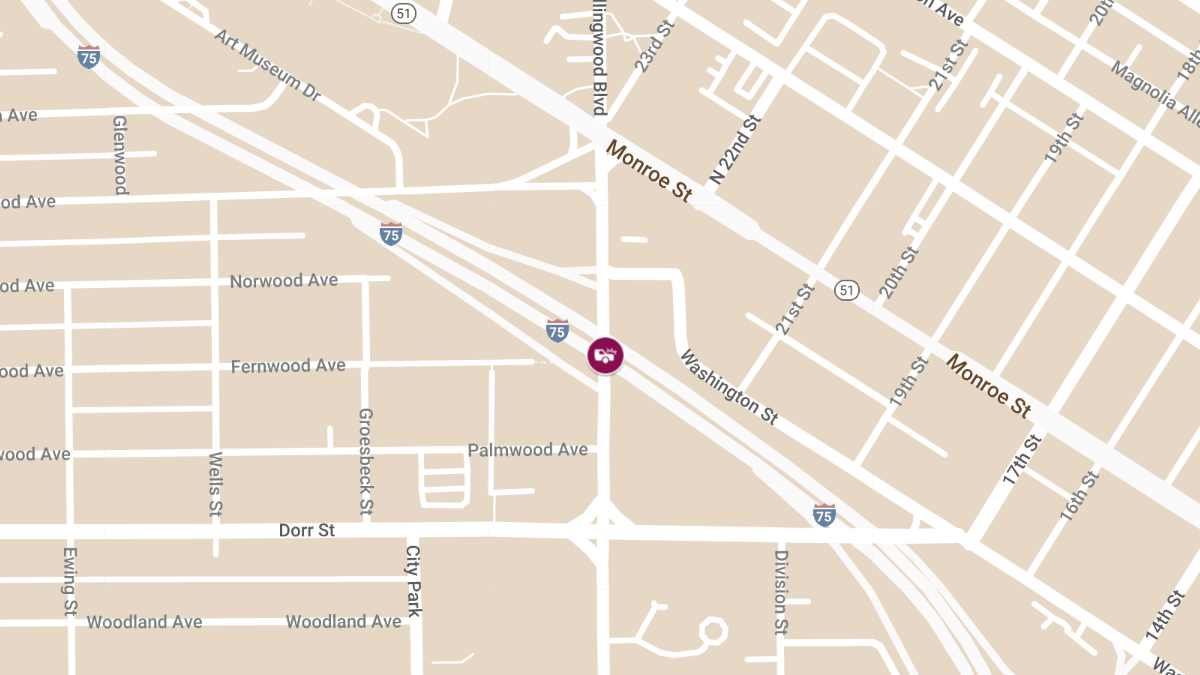 Car Accident with Injuries on I-75 S & Collingwood Blvd