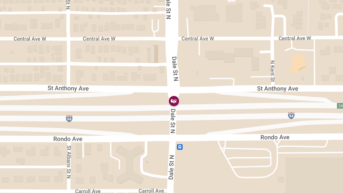 Car Accident with Injuries on I-94 W at Dale St N