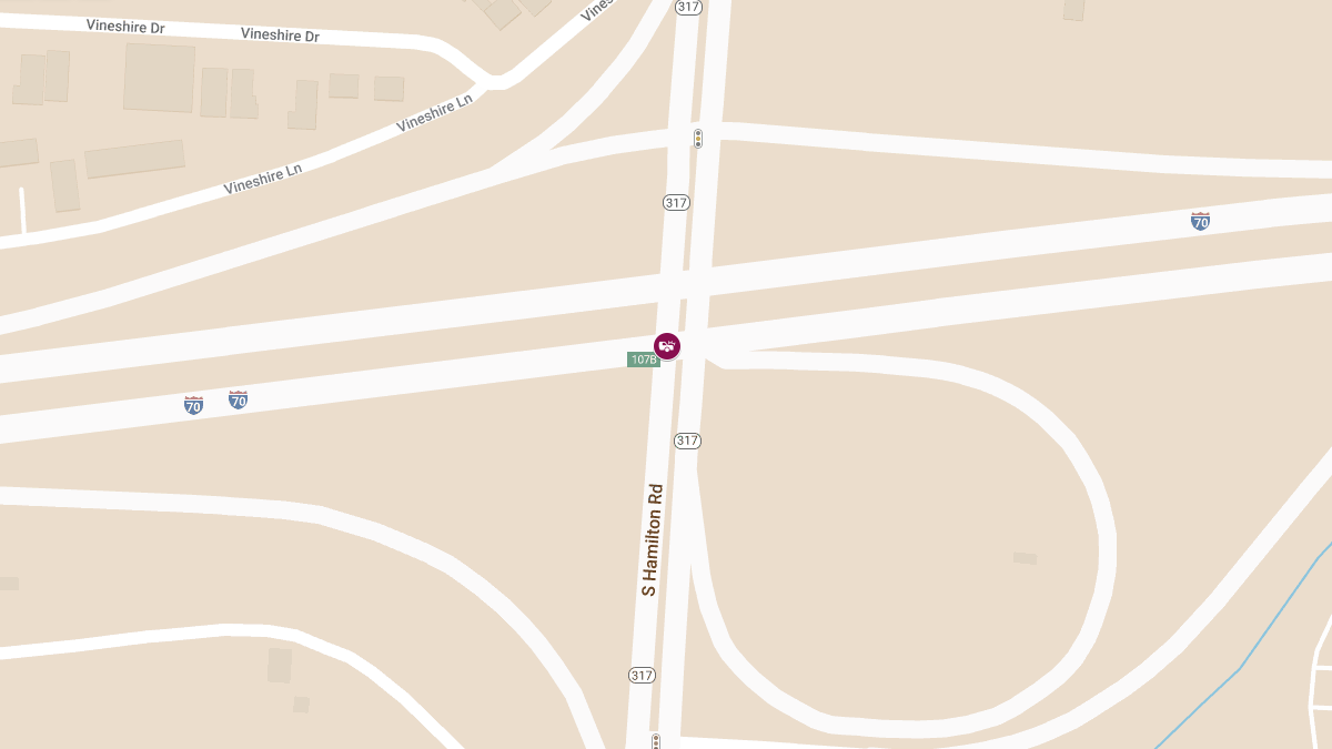 Car Collision With Injuries at I-70 E & S Hamilton Rd