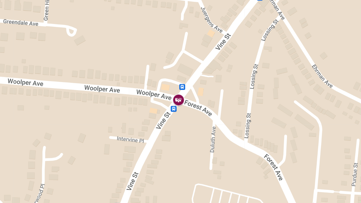 Car Collision with Injuries at Forest Ave & Vine St