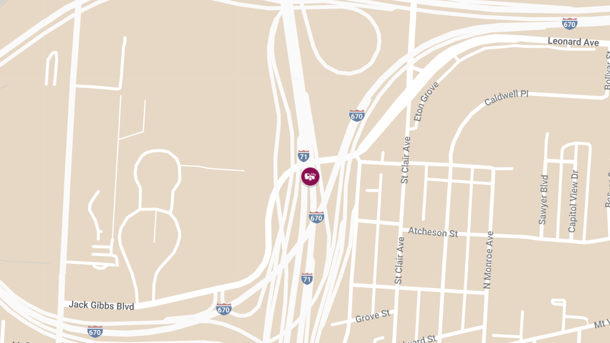 Car Collision with Injuries on I-670 E Ramp to I-71 N