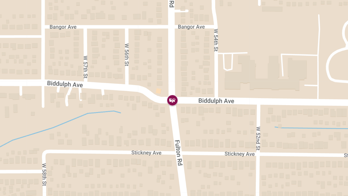 Car Crash With Injuries at Biddulph Rd and Fulton Rd