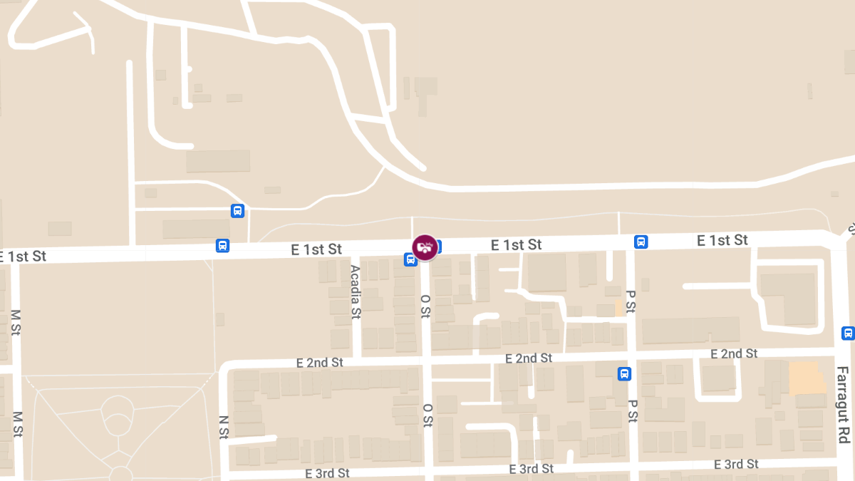 Car Crash With Injuries at E 1st St & O St