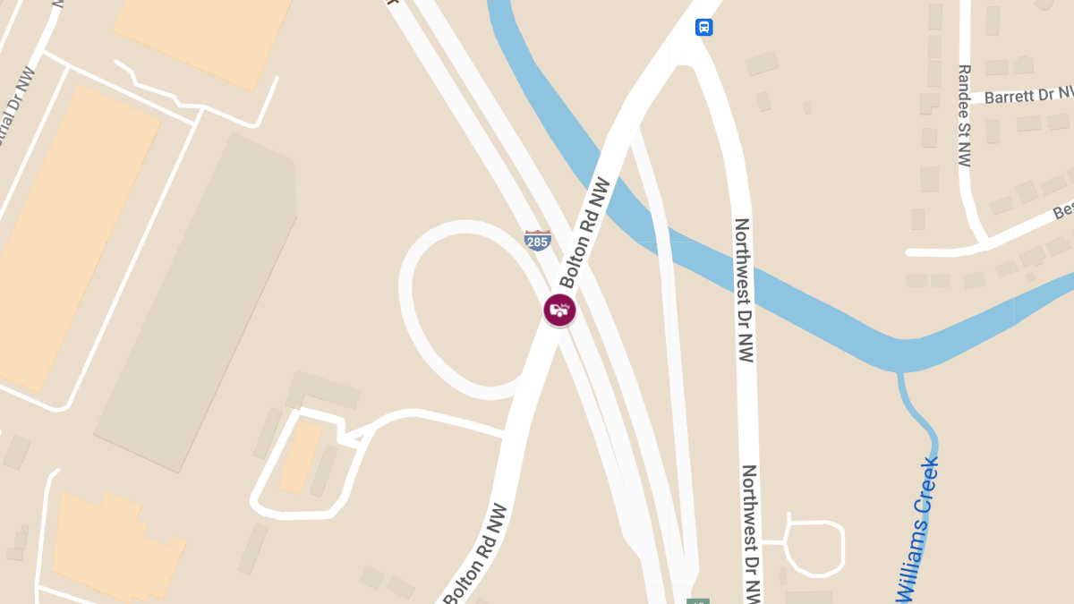 Car Crash at Bolton Rd NW & I-285 N Results in Injuries