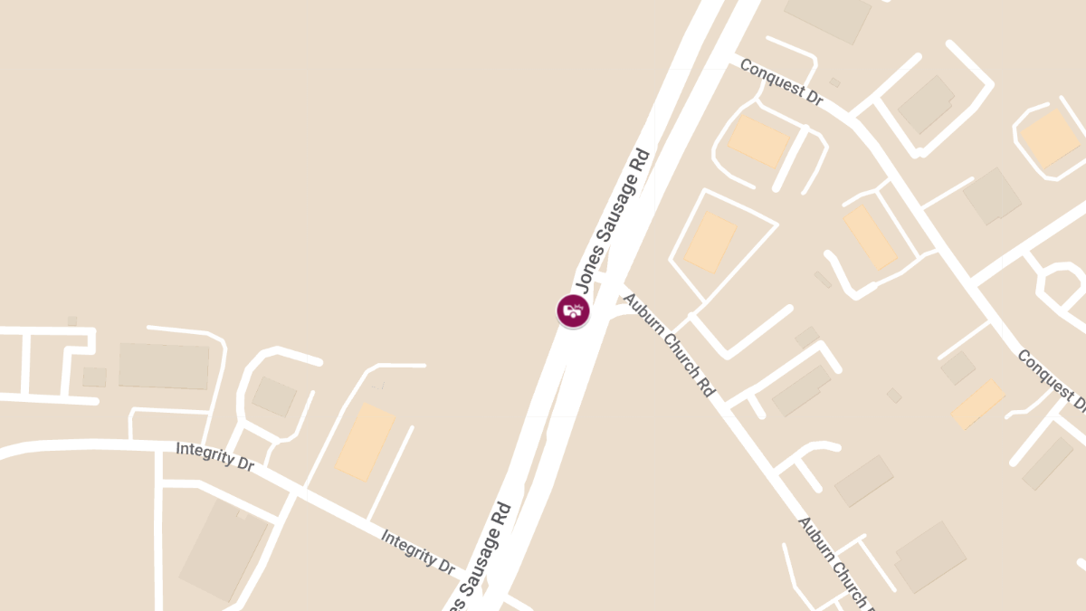 Car Crash with Injuries at Auburn Church Rd & Jones Sausage Rd