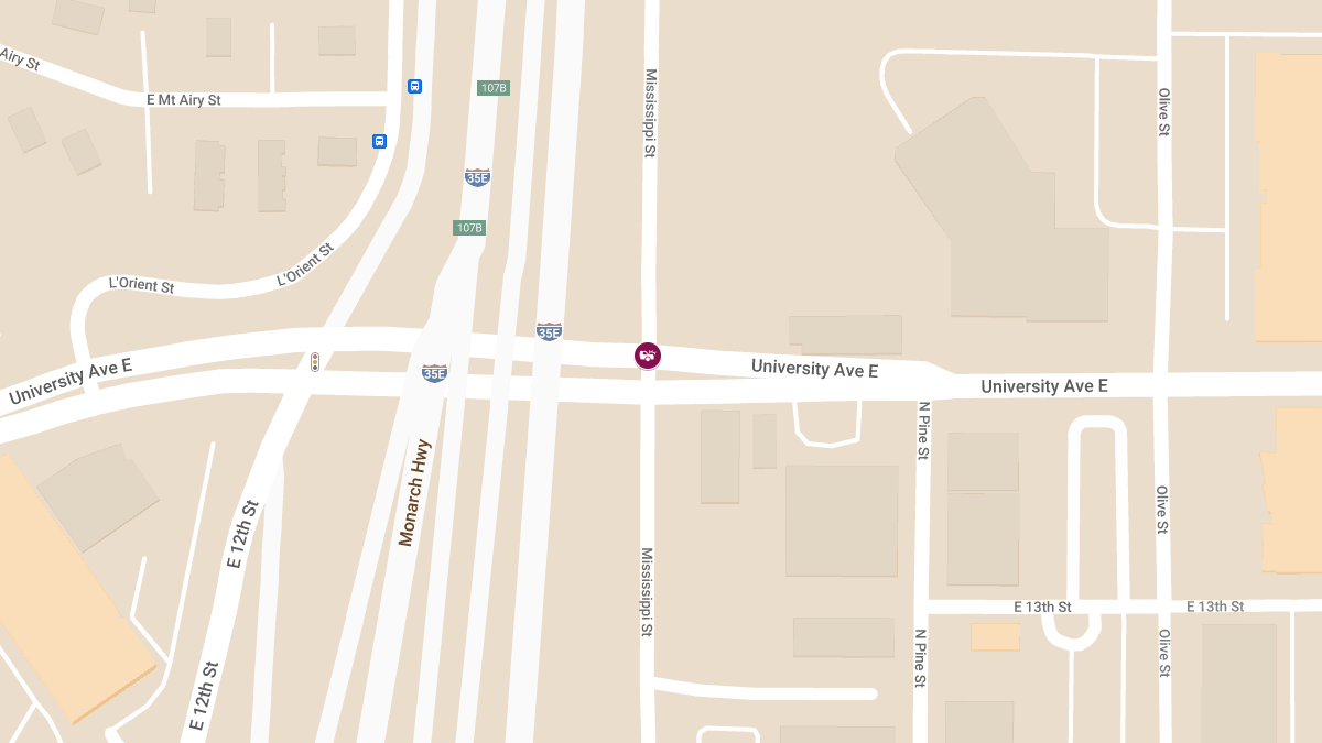 Car Crash with Injuries at Mississippi St & University Ave E