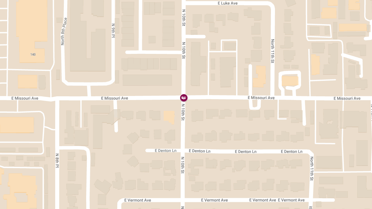 Car Crash with Injuries at N 10th St and E Missouri Ave