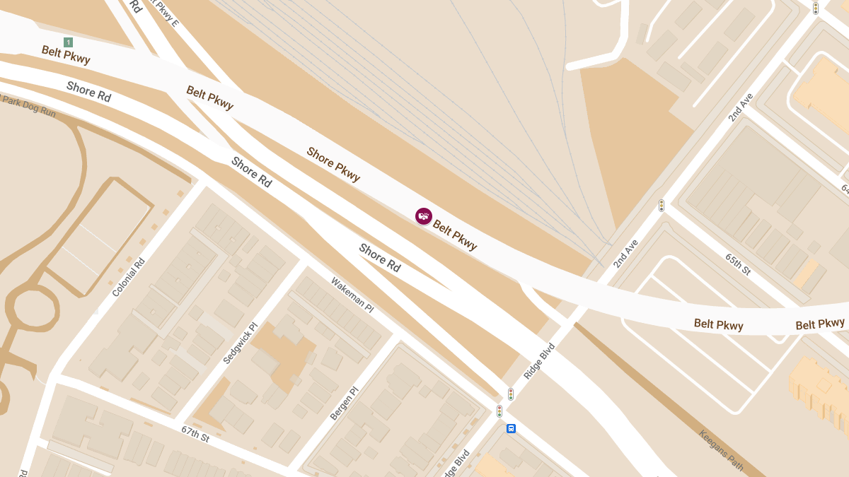 Car Crash with Injuries on Belt Pkwy E near Exit 21B