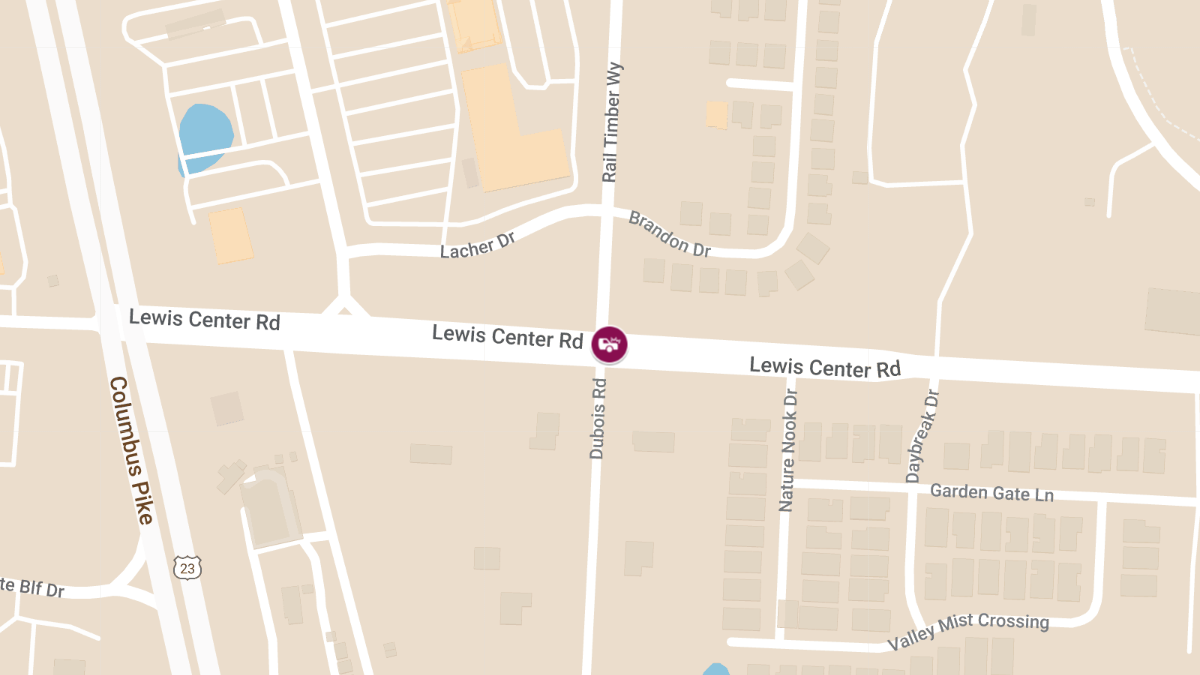 Car Crash with Injury at Lewis Center Rd & Dubois Rd